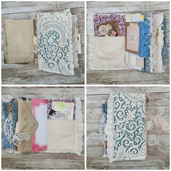 Turquoise Embellished Junk Journal: Flowers, Birds and Butterflies (Love WYD) - Picture 3 of 16